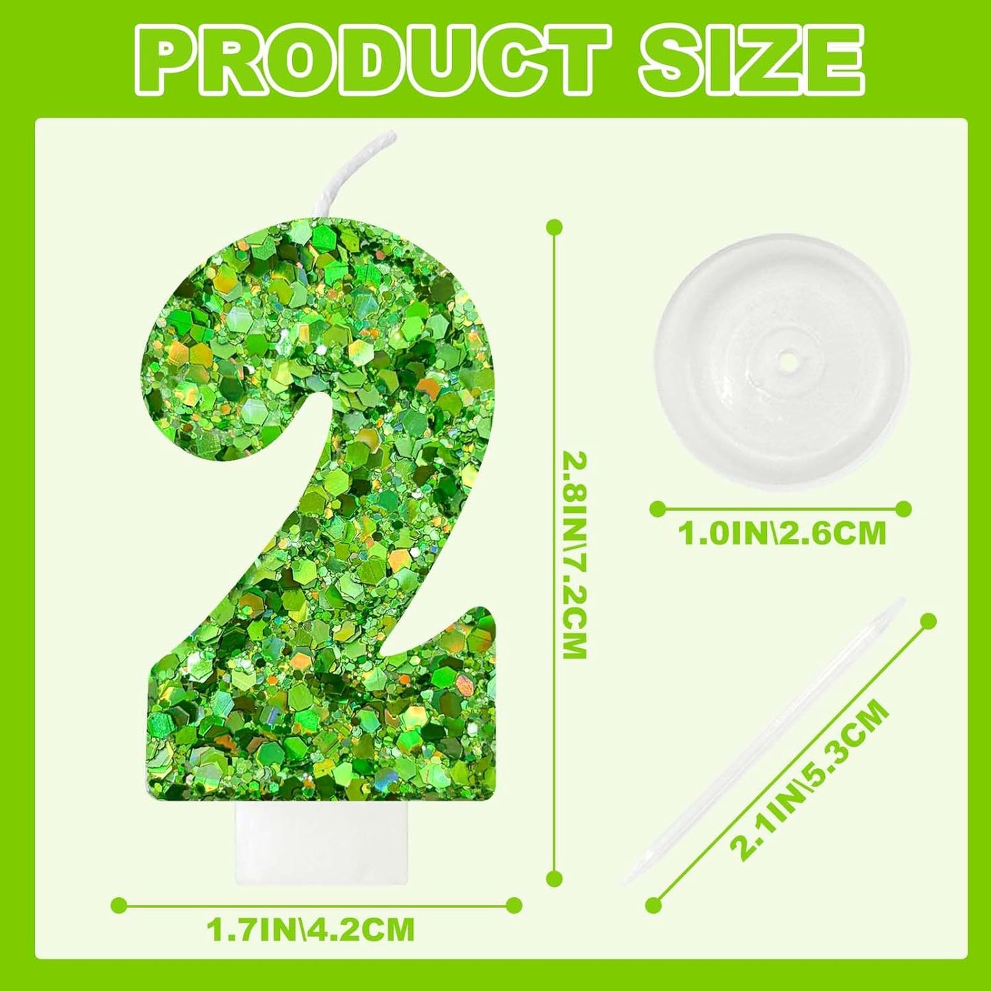 Birthday Number Candles, Glitter Number Candle Cake Decorations with Sequins, Cupcake Decorations for Girls, Women, Party Anniversary Celebrations (Number 6, Purple)