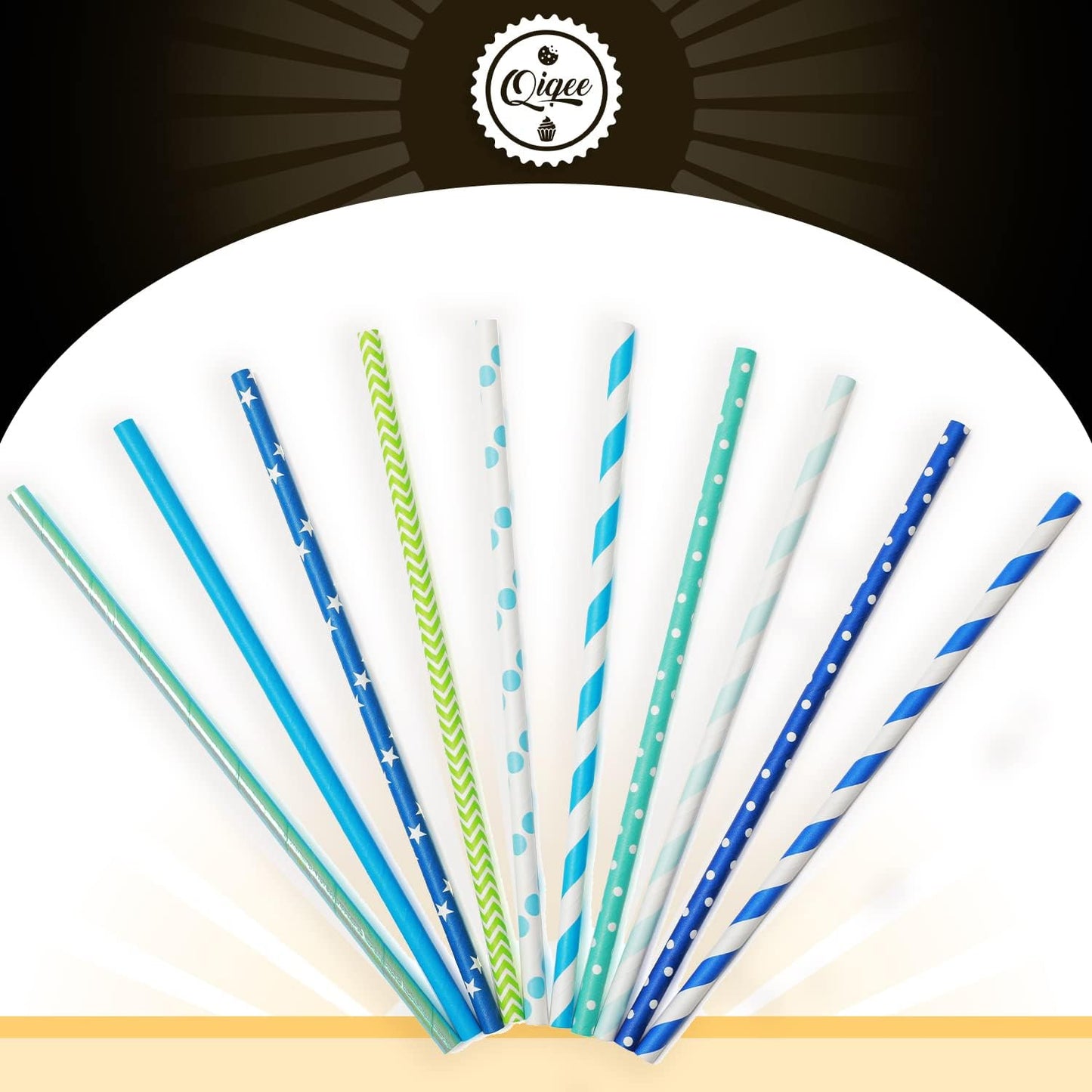 Pink Paper Straws 150pcs Disposable Straws Bulk (10 Pattern) qiqee