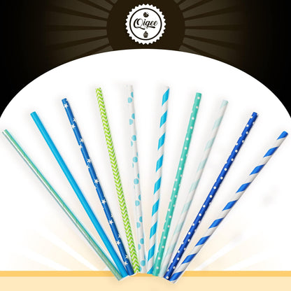 Pink Paper Straws 150pcs Disposable Straws Bulk (10 Pattern) qiqee