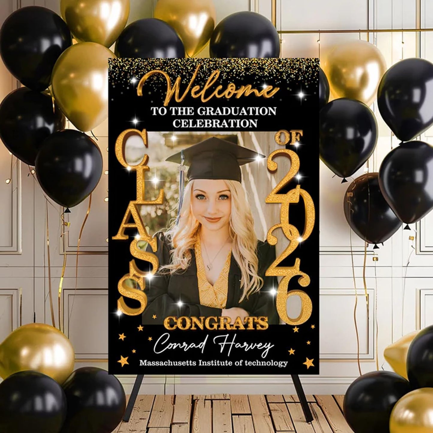 Graduation Party Welcome Sign, Photo Graduation Poster, Graduation Decorations, Grad Party Sign, Grad Welcome Sign, Graduation gift for best friend, Graduation gift for daughter, sister, brother - 1