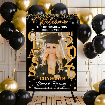 Graduation Party Welcome Sign, Photo Graduation Poster, Graduation Decorations, Grad Party Sign, Grad Welcome Sign, Graduation gift for best friend, Graduation gift for daughter, sister, brother - 1