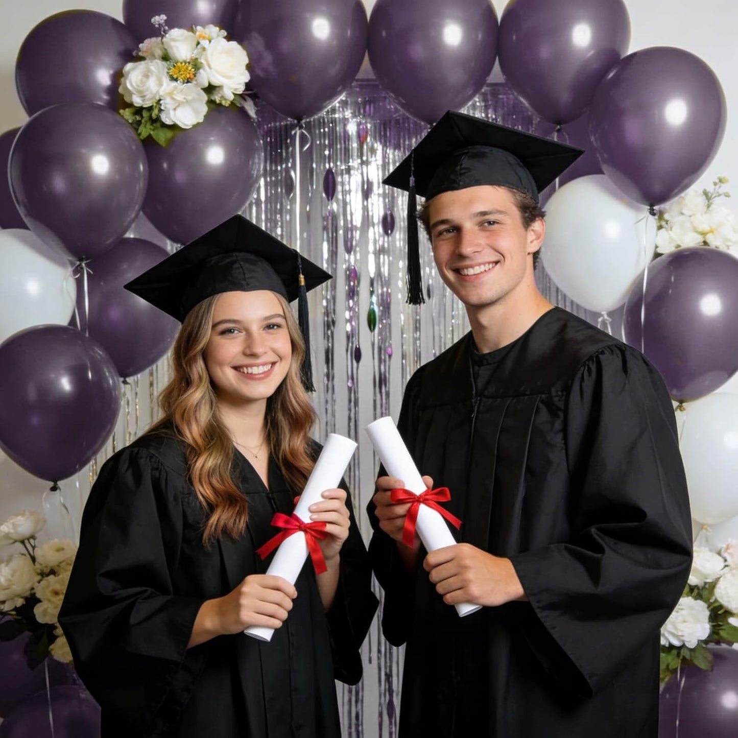110pcs Black Balloon 12 inch, Black Latex Balloons for Birthday Party Baby Shower Wedding(with 2 Ribbons). - Colors A
