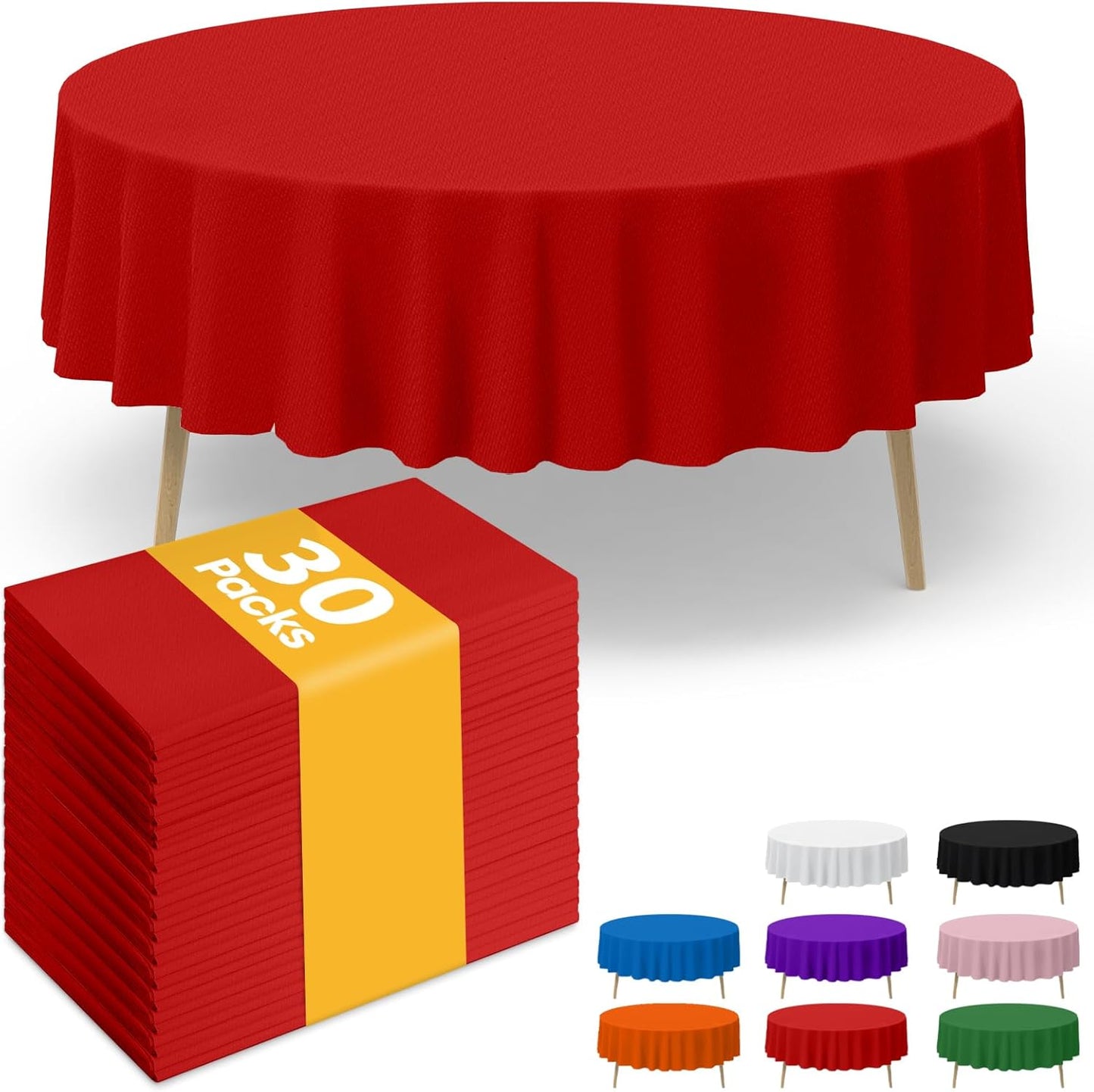 Niuara White Plastic Table Cloth - 30 Pack 54" × 108" Rectangle Disposable Tablecloths for 6FT Tables, Waterproof Table Cover for Party, Holiday & Gathering Use