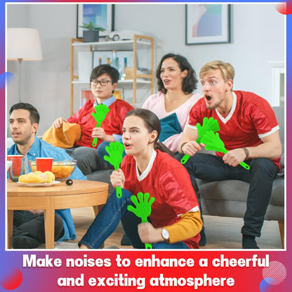4 Pieces Jumbo Hand Clappers 11 Inch Noise Makers Party Favors Giant Large Hand Clappers Noise Makers for Sporting Events Cheers Ball Dance Basketball Football Noisemakers (Red)