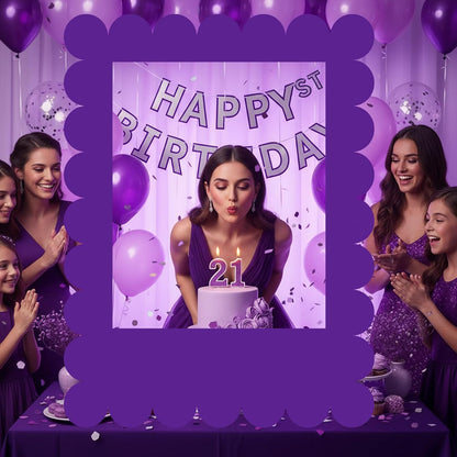 Beeveer 32 x 24 Inch Photo Booth Selfie Frame Prop Booth for Birthday Event Parties Large Blank DIY Cutout Props for Funny Decoration Christmas, Holiday Supplies