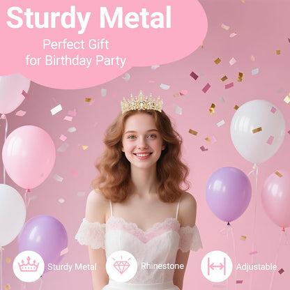Birthday Tiara and Crown with Sash, Birthday Tiara for Women Party Silver