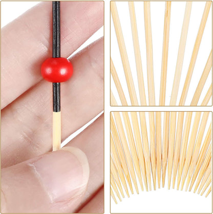 Blulu 200 Pack Cocktail Picks Fancy Toothpicks for Appetizers 4.7 Inch Pearl Cocktail Skewers for Drink Bamboo Flavored Stick Charcuterie Fruit Food Accessories Birthday Wedding Party Decor