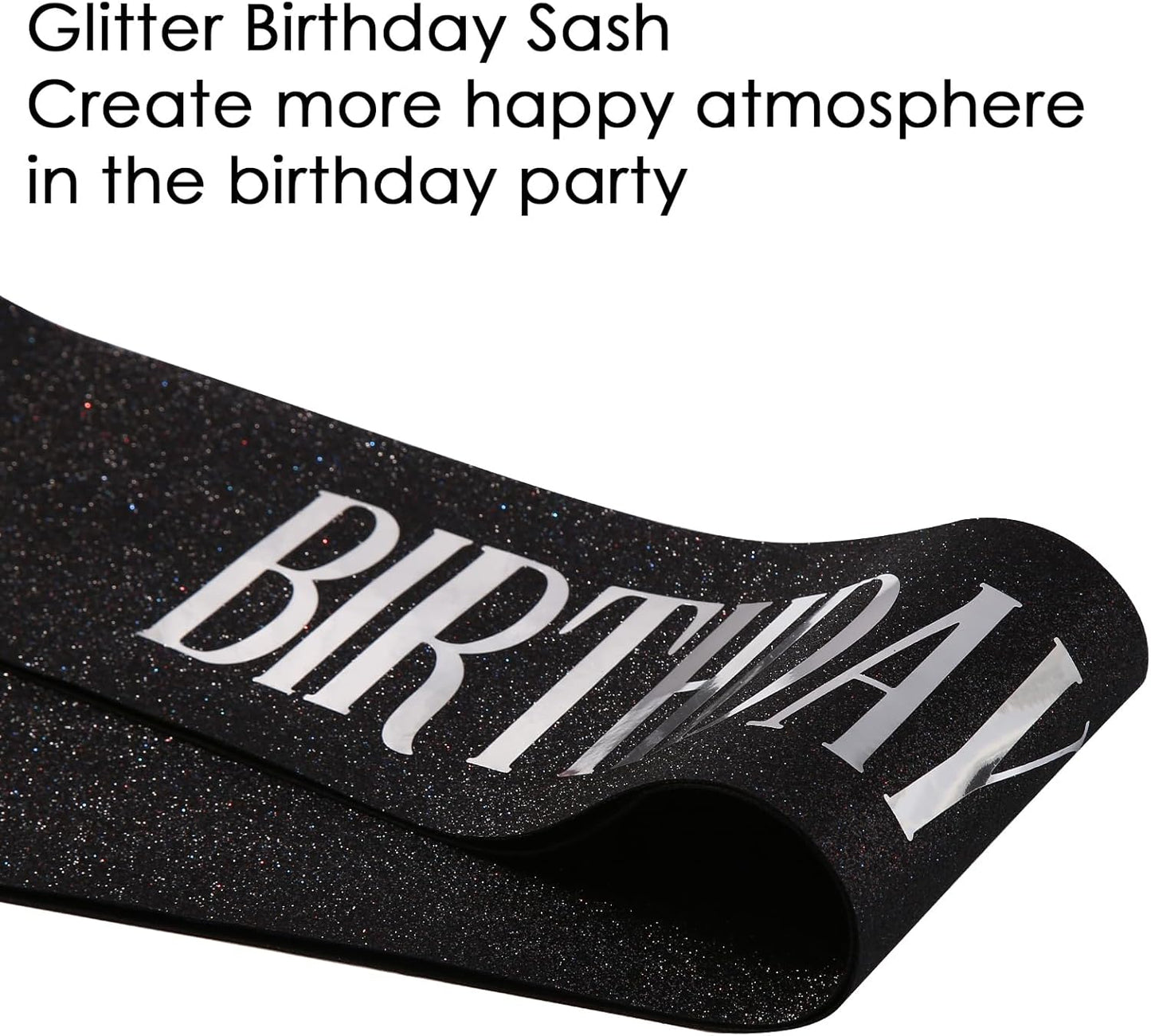 Birthday Baddie Sash, Black Glitter Birthday Sash for Women Men Girls, Gold Foil Funny BirthdaySash Decorations Party Favors Accessories Supplies (Gold)