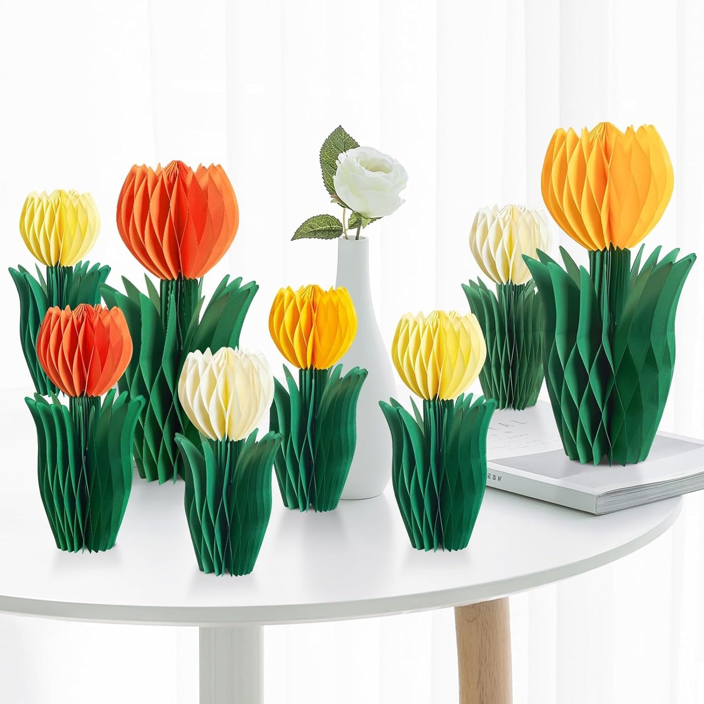 SUNBEAUTY 9PCS Spring Wildflower Party Decorations Wild Flowers Honeycomb Centerpieces for Tables Wildflower Birthday Spring Flower Theme Party Decorations for Garden Baby Shower, Easter, Mothers Day