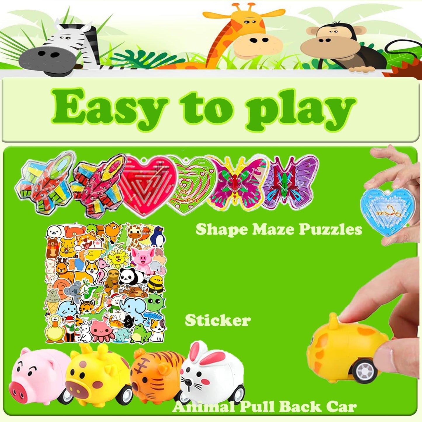 Dilycery 107 PCS Party Favors Toys, Treasure Box Toys for Classroom, Pop Fidget Toys Treasure Chest for Kids Prizes Classroom, Bulk Pinata Stuffers Goodie Bag Fillers for Kids 4-8