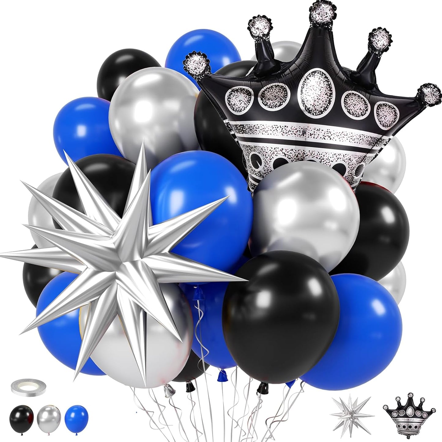 Black White Bow Balloons, 50 Pcs Pearl White Dot Printed Balloons with Black Bow and Cream Heart foil Balloon for Alternative Birthday Party Baby Shower Wedding Bachelorette Party Decorations