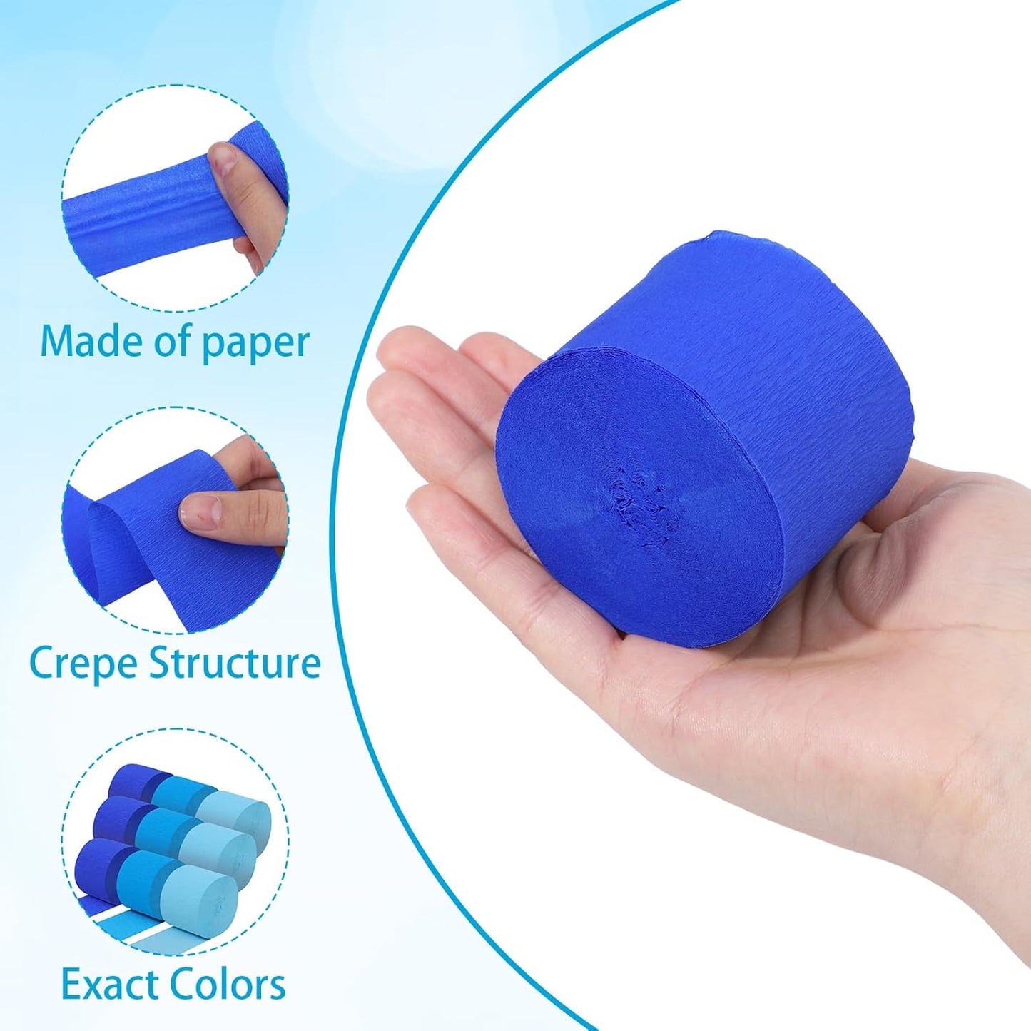 Pastel Crepe Paper Streamers 9 Rolls 738ft,Fancy Streamers Party Decorations for Birthday Mother's Day Wedding Holiday Decorations DIY Gift Wrapping, 1.77 Inch x 82 Ft/Roll
