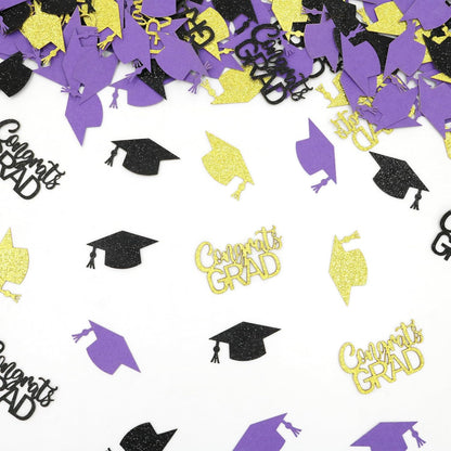 200PC Gold Graduation Confetti Class of 2026 Congrats Grad Confetti for Table Grad Cap Scatters for Graduation party decorations 2026