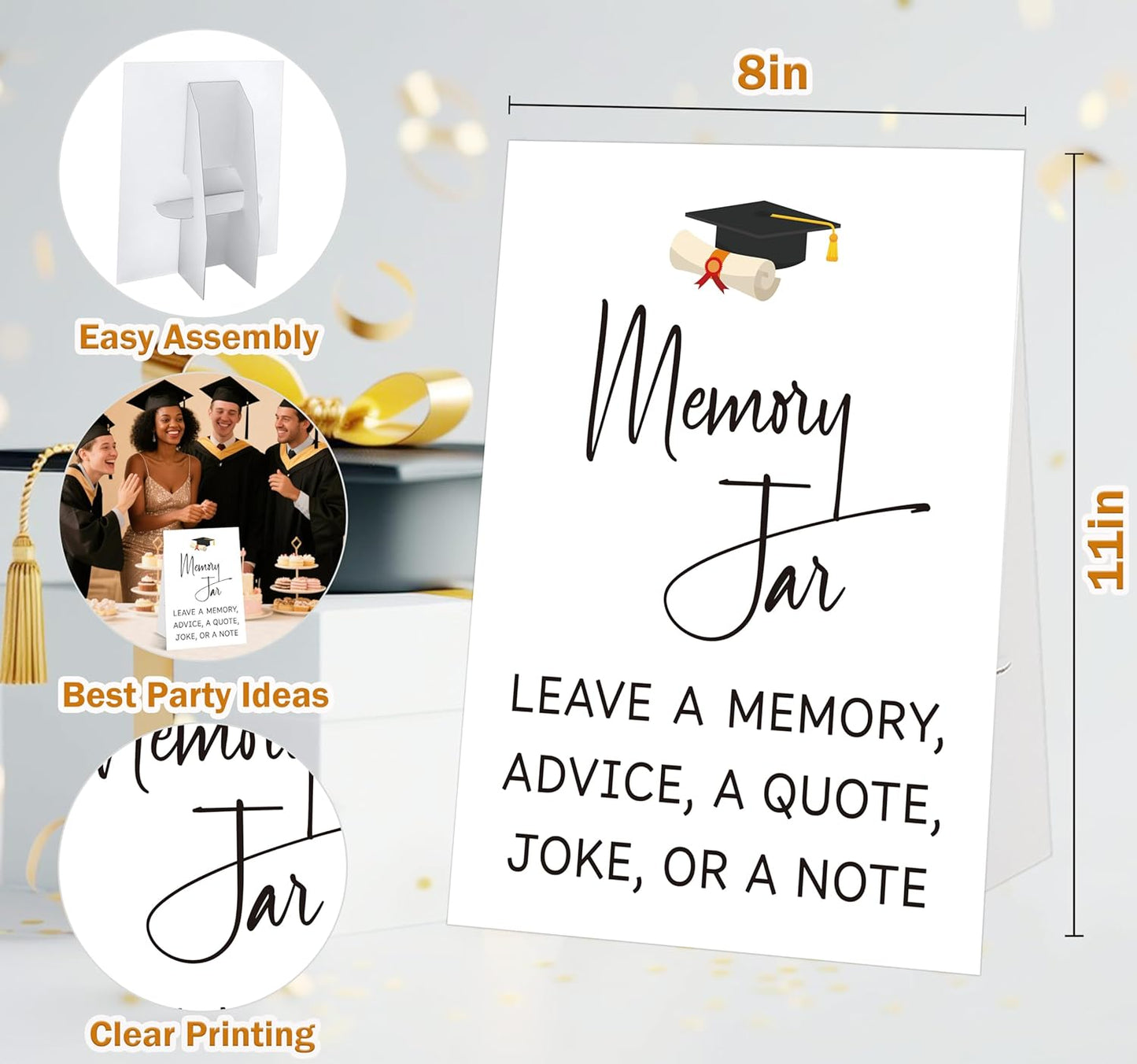 Graduation Tabletop Sign, Guestbook Sign, Include One 8×11 Signs with Holder, Graduation Party Signs for Class of 2026, High School College Grad Decoration - QF02