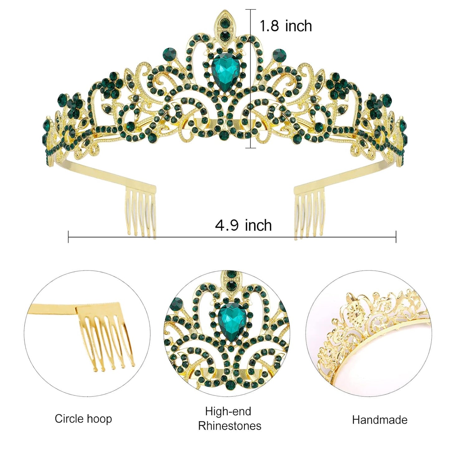 Princess Birthday Tiara - Happy Crown for Girls & Women, Decorative Accessory