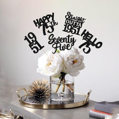 15 PCS 50th Birthday Centerpiece Sticks Fifty Happy 50th Straight Outta 1976 Table Flower Centerpieces Sticks Cheers to 50 Floral Decorations for 50th Birthday Party Centerpieces Supplies Black