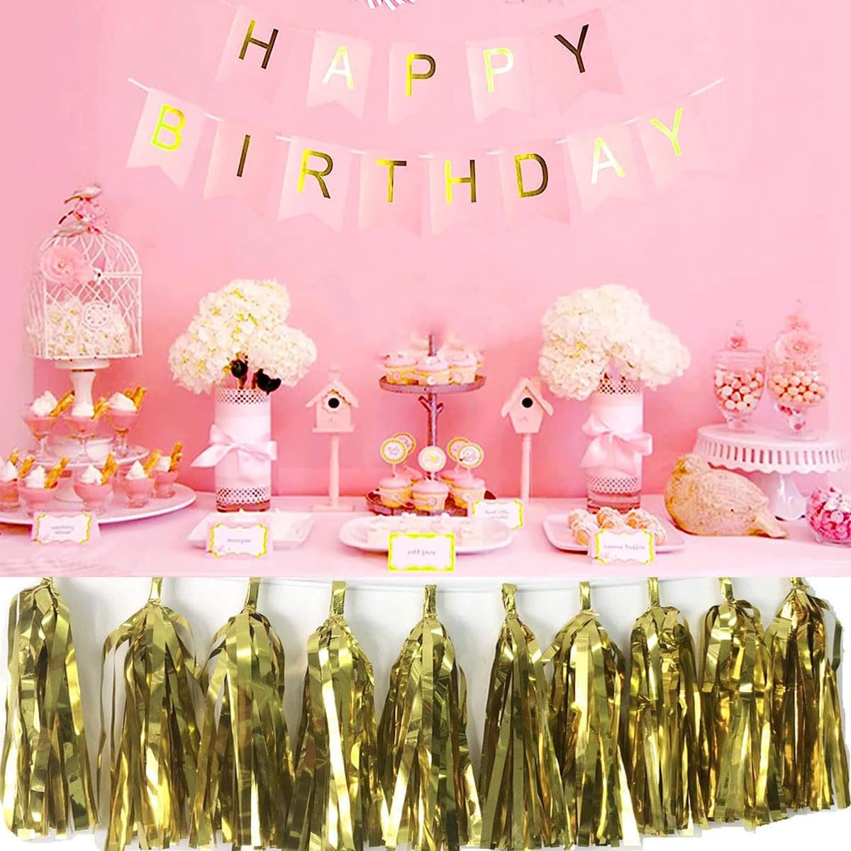 30pcs Paper Tassels Garland Banner Tissue Paper Tassel DIY Hanging Paper Decorations Party Tassel Garland Decor Baby Shower Nursery Wedding Festival Baby Shower Decoration(30, White)