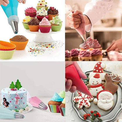 100 Pieces Piping Bags Disposable - Tipless Piping Bags | Pastry Bags | Icing Bags | Frosting Bags for Cake Cookies Baking Decorating (14 inch bags-A)