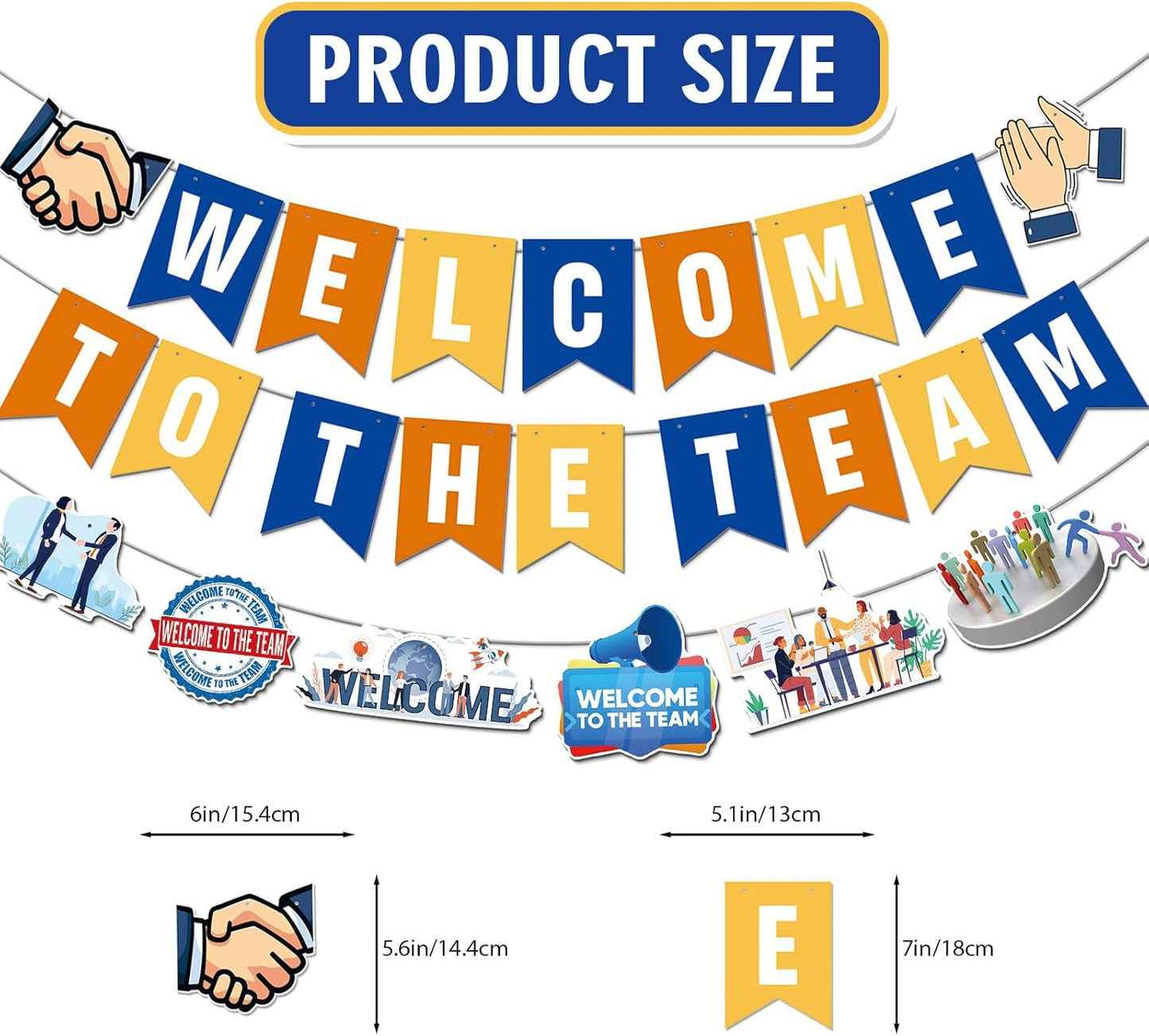 Gold Glitter Welcome To The Team Banner and Hanging Swirls, Welcome Banner, Welcome Sign, Welcome Decorations for New Employee Coworker Teacher Colleague Staff Team Member Office Party