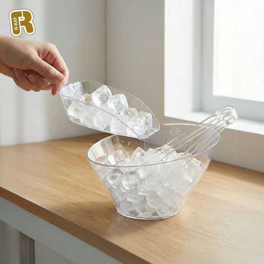 12 Combo Pack, 6 Clear Small Serving Tongs And 6 Clear Plastic Scoops For Candy Buffet Containers Set - Premium Mini Plastic Tongs For Ice, Candies And Candy Scoops For Candy Buffet
