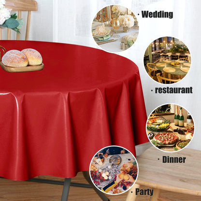 sancua Clear Plastic 100% Waterproof Tablecloth - 54 x 78 Inch - Vinyl PVC Rectangle Table Cloth Protector Oil Spill Proof Wipe Clean Table Cover for Dining Tables, Parties & Camping, Crystal Clear