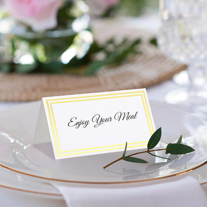 60-Pack Table Tent Cards,Elegant Table Name Cards,Gold Foil Food Card for Buffet Tables,2.2"x3.5" Menu Card for Buffets for Weddings, Dinner Parties & Tables Settings, Premium Matte Finish