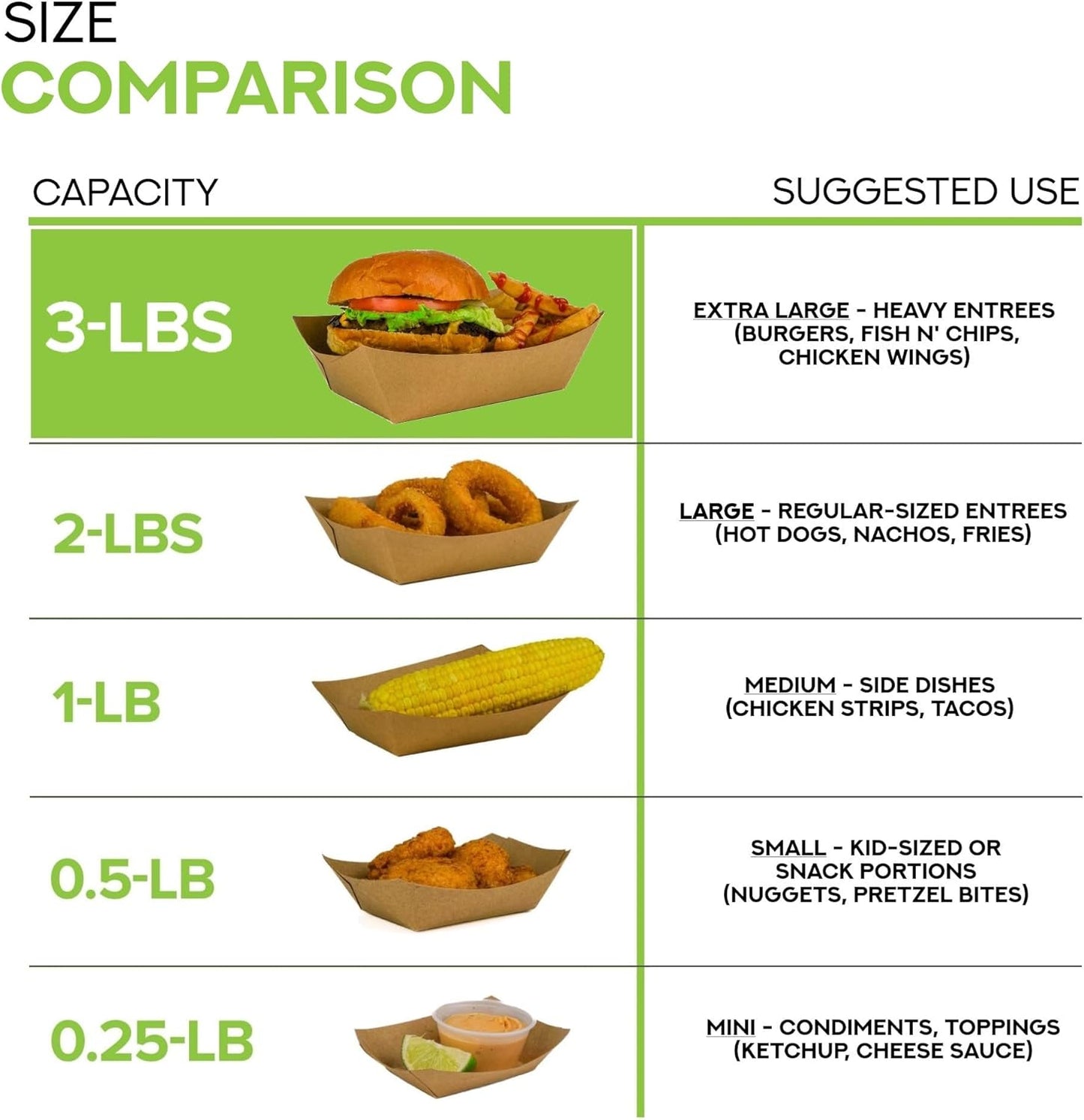 [250 Pack] Medium Disposable Brown Kraft Paper Food Trays, 1-Lb Concession Tray, Serving Boats for Party Snacks, Taco Bar, Seafood, Nachos Plates