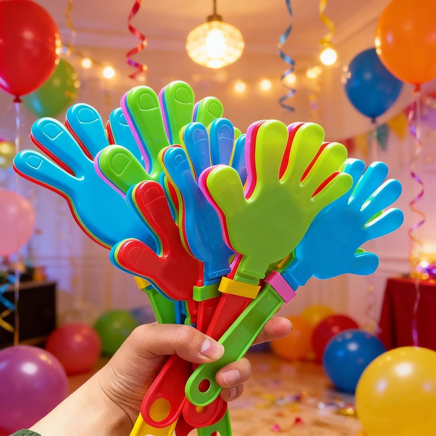 10 Pcs 11 Inch Hand Clappers Noisemaker Noise Maker Colorful Large Noisemaker Plastic Clapper Noisemaker for Basketball Footbal Sporting Events Festival Birthday Cheers Supplies for Kids 3+