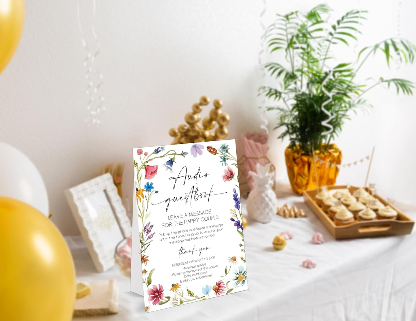 Bible Guest Book Sign, Wedding Signs for Ceremony and Reception, Floral Bridal Shower Decoration, Wedding Signage with Bracket, Bridal Shower Decor, Supplies For Engagement and Anniversary Parties, 13