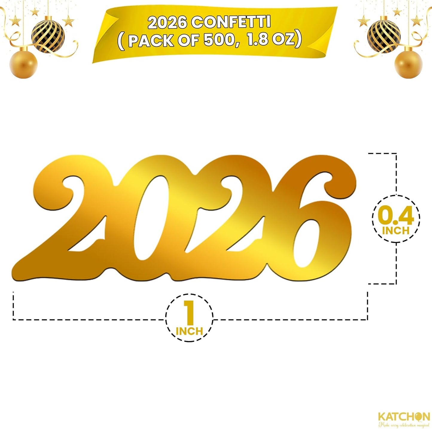 Black and Gold Grad Graduation Decorations 2026 - Pack of 1000, Congrats Grad Graduation Confetti 2026 | Grad Confetti Class of 2026 for Black and Gold 2026 Graduation Decorations, KatchOn