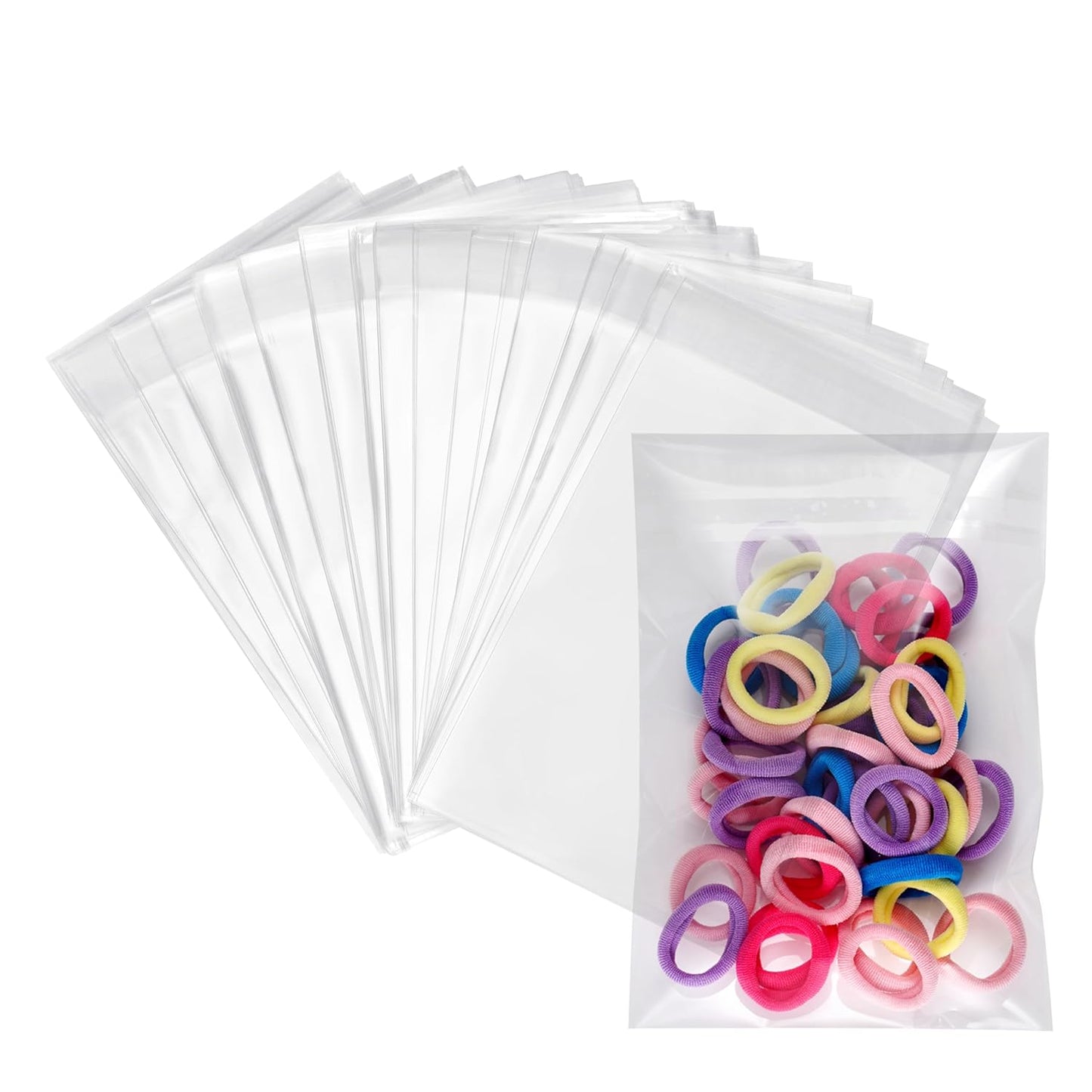 Clear Self Sealing Cellophane Bags 4"x6" (10.2 x 15.2cm) Pack of 200 – 4x6 Cookie Bags with Seal for Treat Bags, Cookies Wrappers Candy Party Favors Goodie