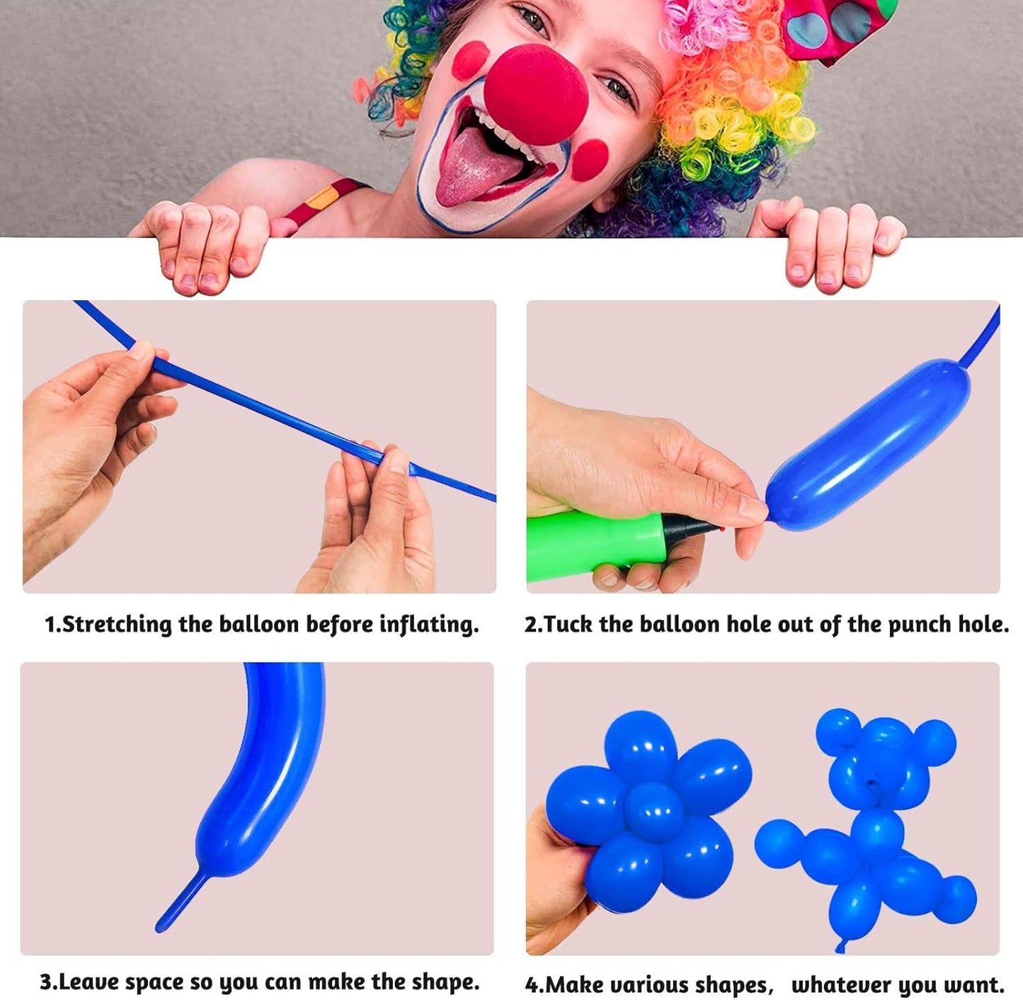 260 Balloons Clear, Thickening Long Balloons for Tying Arch, Twisting Latex Animals Magic Modeling Skinny Birthday Balloon for Kid‘s Party Wedding Decoartion Supply 100pcs