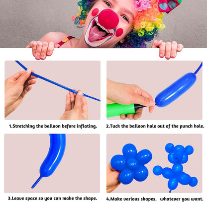 260 Balloons Clear, Thickening Long Balloons for Tying Arch, Twisting Latex Animals Magic Modeling Skinny Birthday Balloon for Kid‘s Party Wedding Decoartion Supply 100pcs
