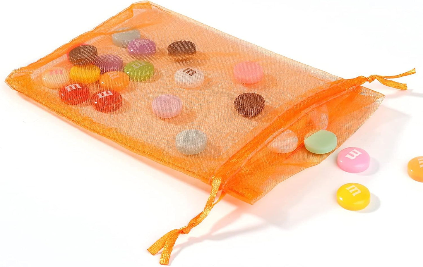 ANZNKU Pink Organza Bags 4 x 6 in 50PCS, Small Gift Bags for Goodie Candy Jewelry Soap Packaging, Cute Little Mesh Bag Drawstring Bulk for Wedding Birthday Party Favor Baby Shower & Easter Gifts Wrap