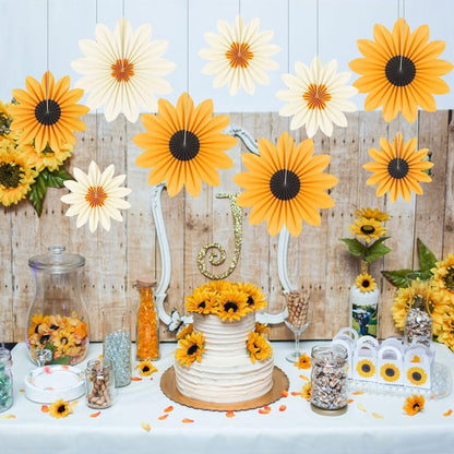 Party Hanging Paper Fans Decoration Set for Wedding Birthday Party Mother's Day Round Events Accessories Set of 8