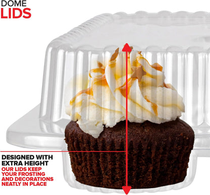 Stock Your Home Mini Disposable Plastic Cupcake Containers (40 Pack) 12 - Count Tray Compartment, Small or Mini Cupcakes Box/Holder/Carrier with Clear Connected Dome Lid, BPA Free