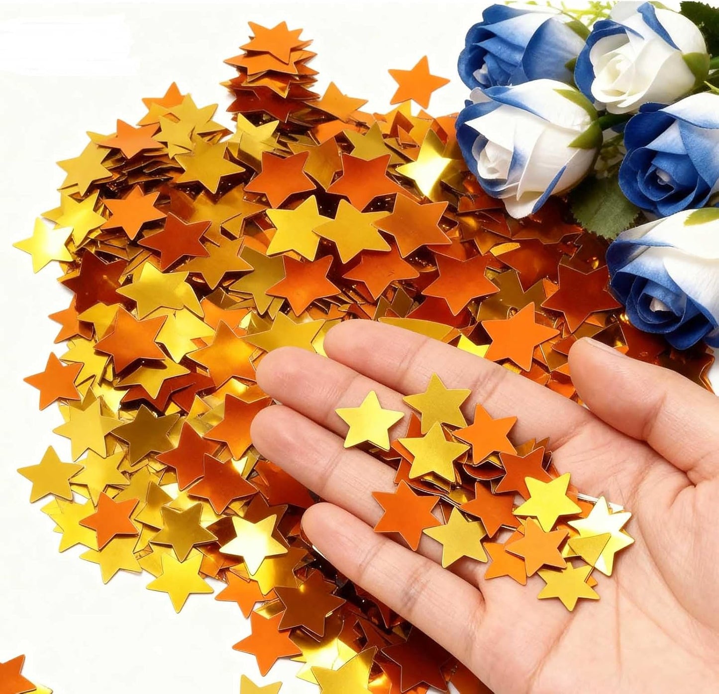 Rainbow Star Metallic Foil Confetti 8000 Pcs Shiny Star Table Confetti for Fill Balloon Wedding Graduation Party Decorations,60g of pack