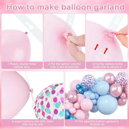 Amandir 153pcs Pink Purple Balloon Garland Arch Kit, Different Sizes 18 12 10 5 inch Pink Purple Red Latex Metallic Confetti Purple Balloons for Girl Women Birthday Bridal Baby Shower Party Decoration