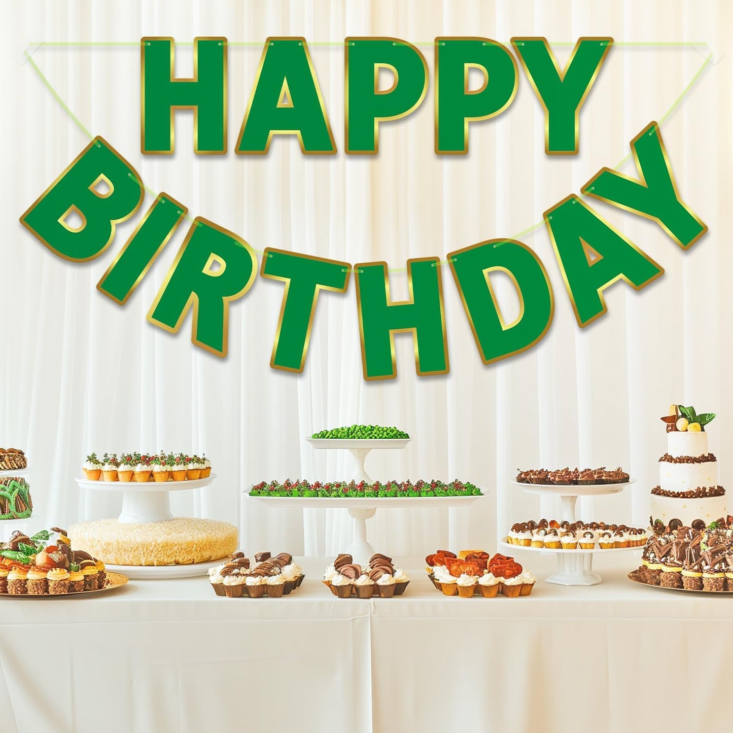 Happy Birthday Banner - 9ft Pre-Strung Happy Birthday Sign for Women, Men, Girls, Boys - No DIY Birthday Decorations & Party Supplies(Macaron)