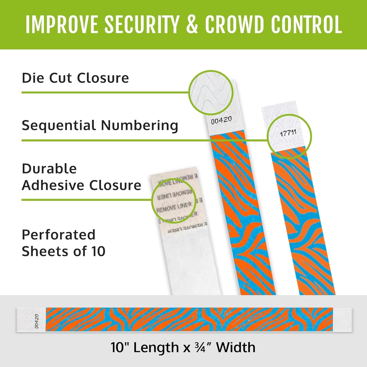 500 WristCo Swimming Pool Tyvek Wristbands for Events – Security Cuts & Tamper-Proof Design to Prevent Reuse – Premium-Grade Bracelets for Hospital & Medical ID, Party & VIP Identification