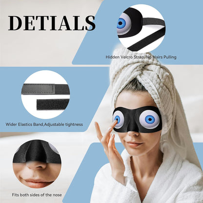 SkiBeau Cute 3D Sleeping Eye Mask Funny Blindfold 2 Pack Travel Sleep Masks Super Soft Weird Eye Cover for Men Women and Kids