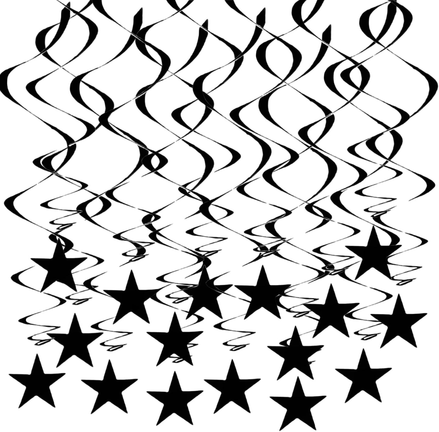 Gold Twinkle Stars Hanging Swirls Decorations Ceiling Swirl Foil Decoration Hanging Gold Party Supplies for Birthday Baby Shower Wedding, 32 pcs