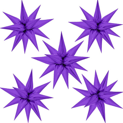 ZAKVOOR 60 Pcs Star Balloons 12 Spike Foil Explosion Party Decoration Balloons for Christmas New Year Eve Birthday (Silver)