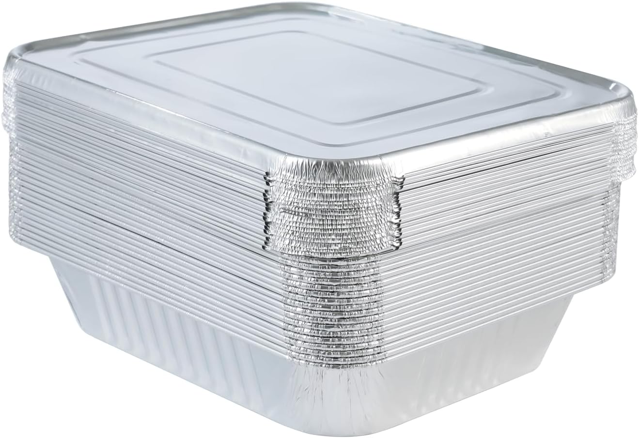 Waytiffer Aluminum Pans 9x13 Disposable Foil Pans (10 Pack) Half Size Deep Steam Table Pans Extra Thick for Baking, Cooking, Roasting, Heating, Serving & Lining Steam-Table Trays