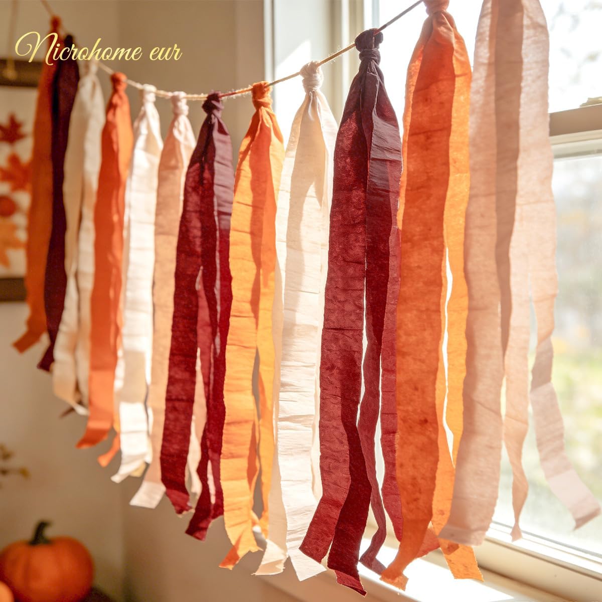 NICROHOME EUR Wedding Party Decorations, 8 Rolls Moss Sage Green Pink Crepe Paper Streamers for Boho Baby Shower, Wedding, Engagement Party, Spring Party, Birthday Party Supplies, 82 ft Long