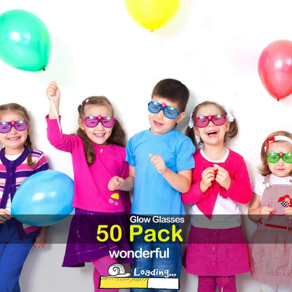 iGeeKid 50 Pack LED Glasses Light Up Party Glasses Glow In The Dark Party Supplies Shutter Neon Toys Flashing Glasses Party Patriotic