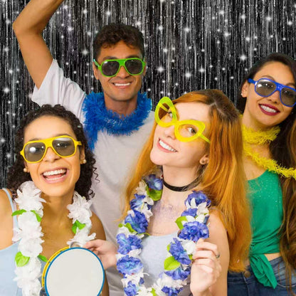 Birthday Party Decorations: 3 Pack 3.3 x 9.9 ft Gold Foil Fringe Curtains Party Supplies, Tinsel Curtain Backdrop for Parties/Birthday/Photo Booth