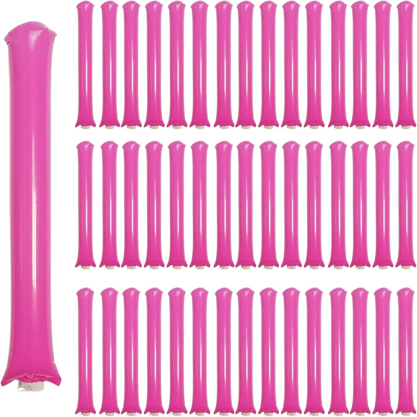 48pcs Round Head Boom Sticks Thunder Sticks Cheering Sticks Team Spirit Plastic Cheerleading Spirit Stick Clapper Inflatable Noise Maker Sports Supply (Blue)
