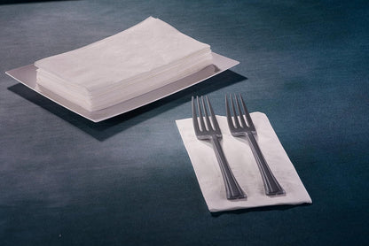 Premium White Napkins, 1/8 Fold Dinner Napkin, Disposable 2-Ply White Party Napkins, Value Pack 100 Count