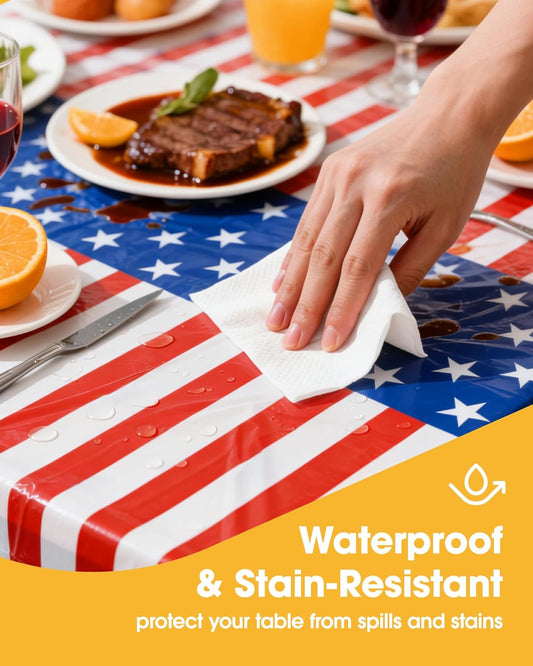 Niuara White Plastic Table Cloth - 4 Pack 54" × 108" Rectangle Disposable Tablecloths for 6FT Tables, Table Cover for Party, Holiday & Gathering Use